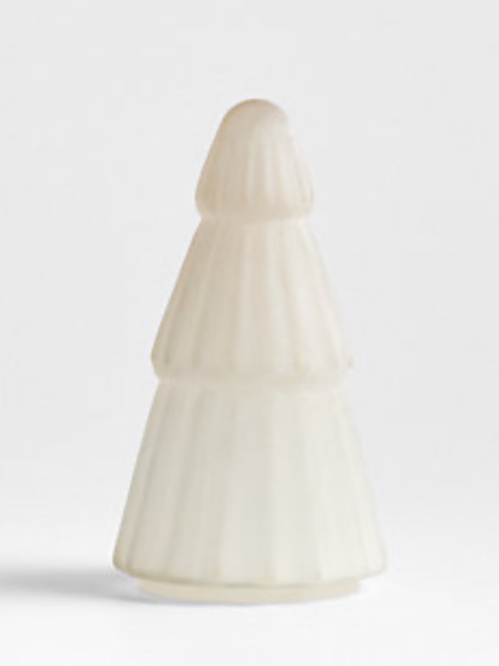 New! Crate&Barrel Winter Wonderland Frosted Fluted Glass Holiday Tree Small 9"